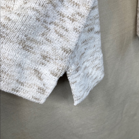 Preswick & Moore Sweater White/TanCowl Neck Kangaroo Pocket in Size L  NWT - Picture 8 of 13